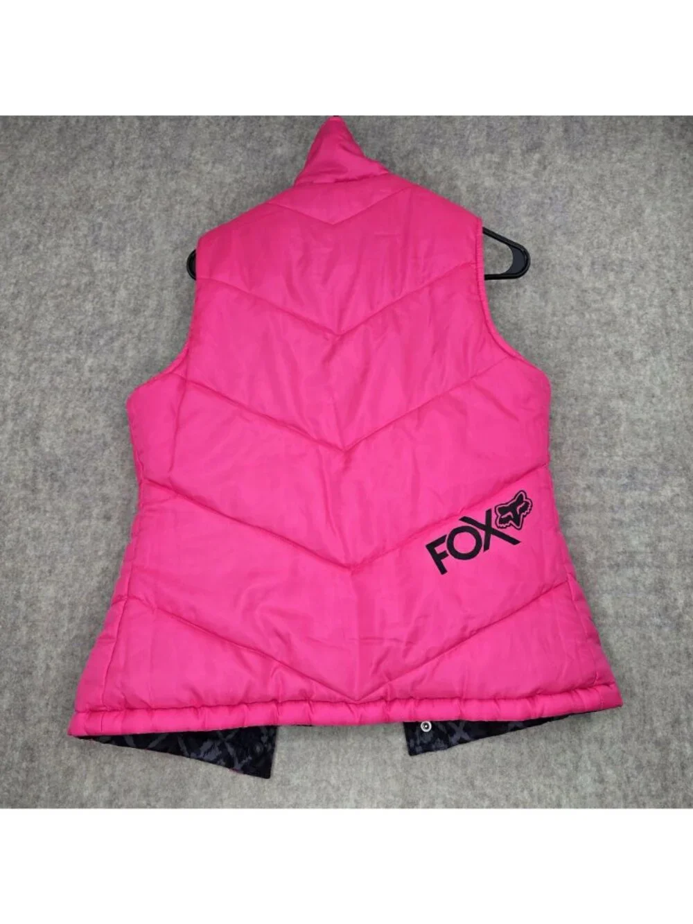 Fox Riders Company Quilted Sleeveless Vest Womens Polyester Patterned Lining